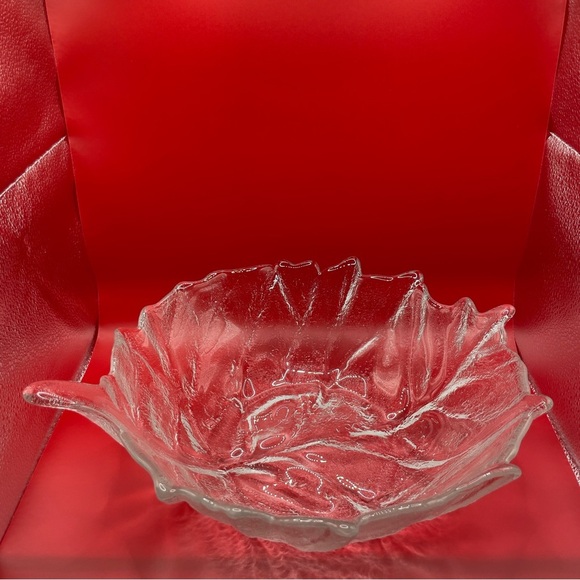 Vintage Blenko Clear Glass Cabbage Leaf Bowl l - Picture 2 of 11